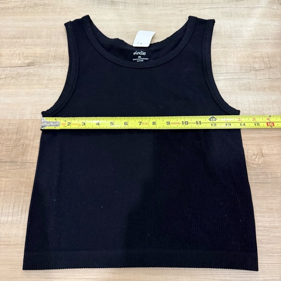 Elodie Black Ribbed Tank Top Size M/L - Picture 2 of 4